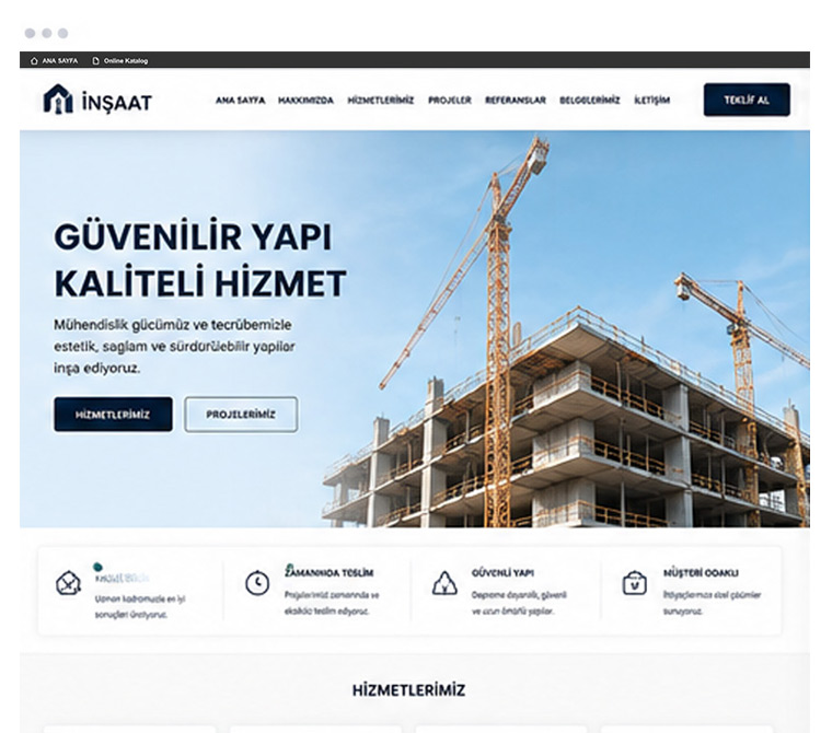 Kurumsal web tasarım önizlemesi
